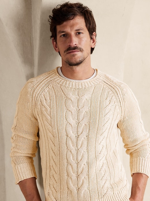 Ezra Chunky Linen-Cotton Sweater | Banana Republic