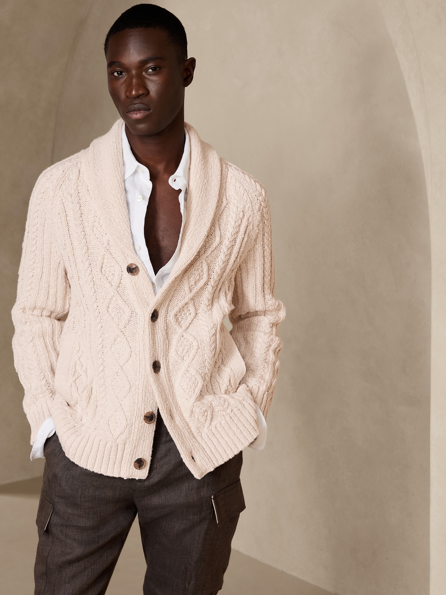 Raoul Cotton Cable Cardigan