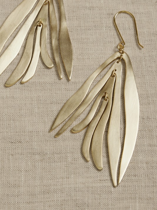 Abstract Leaf Dangle Earrings | Aureus + Argent