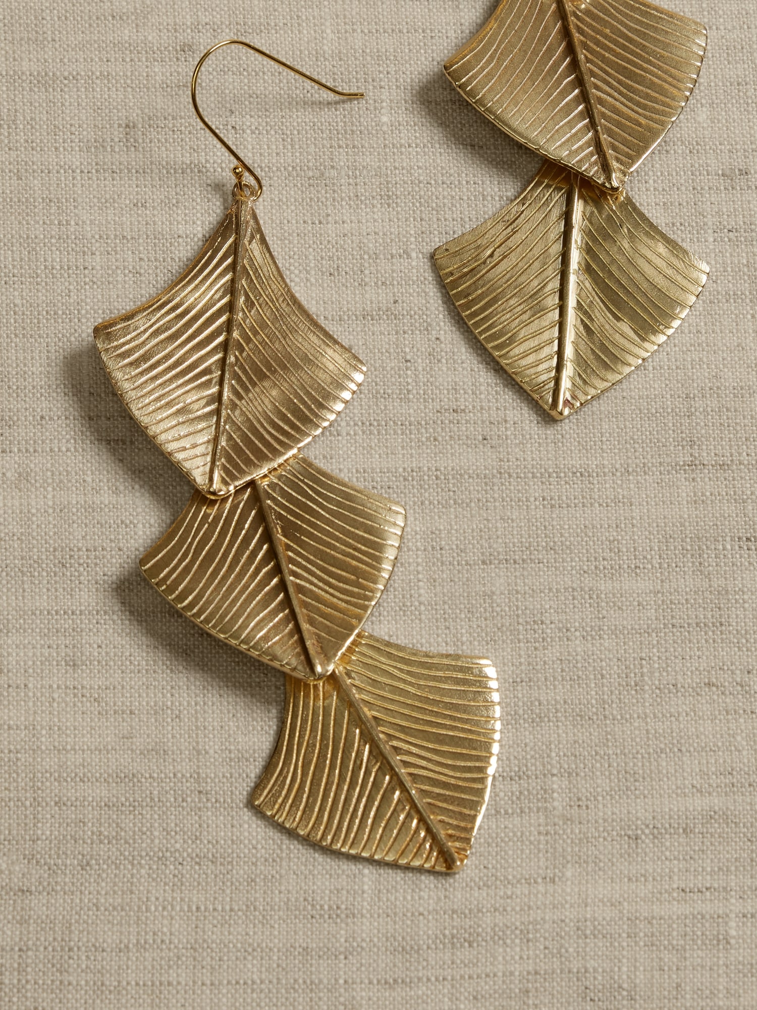 Banana Republic Palm Leaf Statement Earrings &#124 Aureus + Argent gold. 1