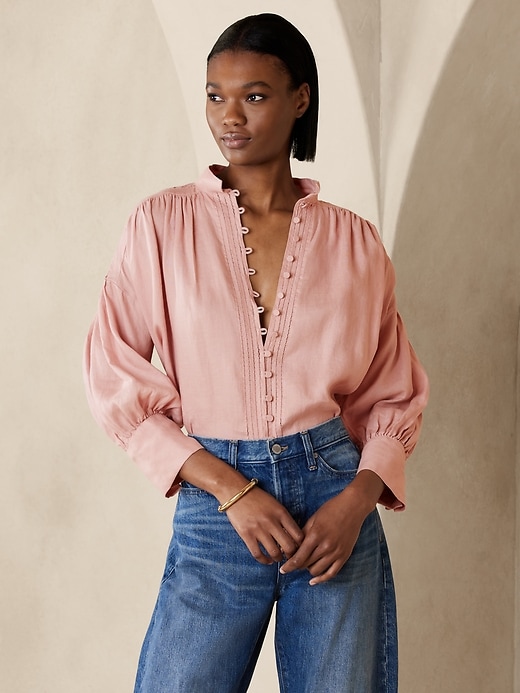 Mira Linen Blouse | Banana Republic