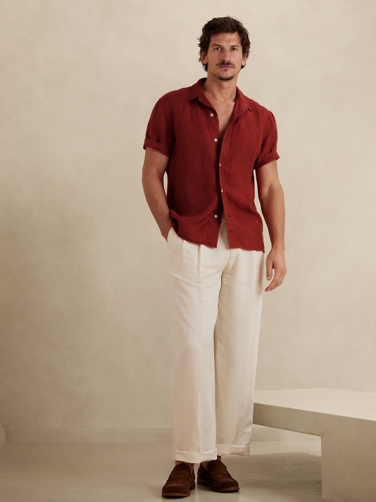 Dorian Embroidered Linen Resort Shirt