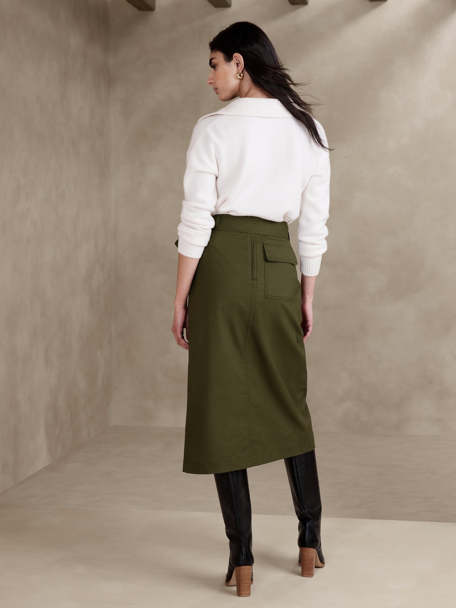 Elaine Utility Midi Skirt Banana Republic