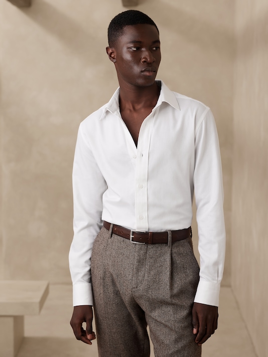 Tailored Slim Cotton-Cashmere Dress Shirt