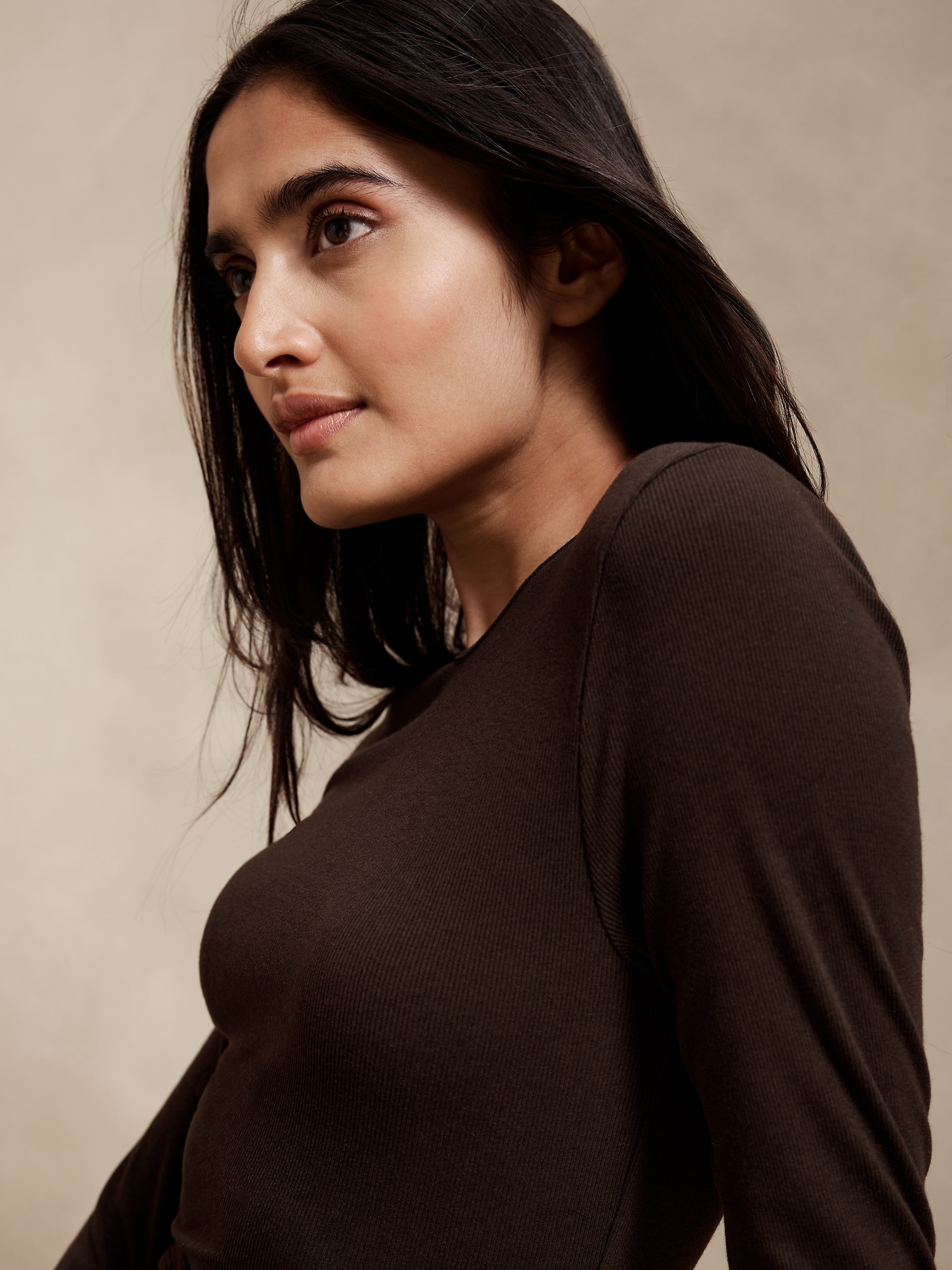 Image number 6 showing, Ribbed Long-Sleeve Crew-Neck T-Shirt