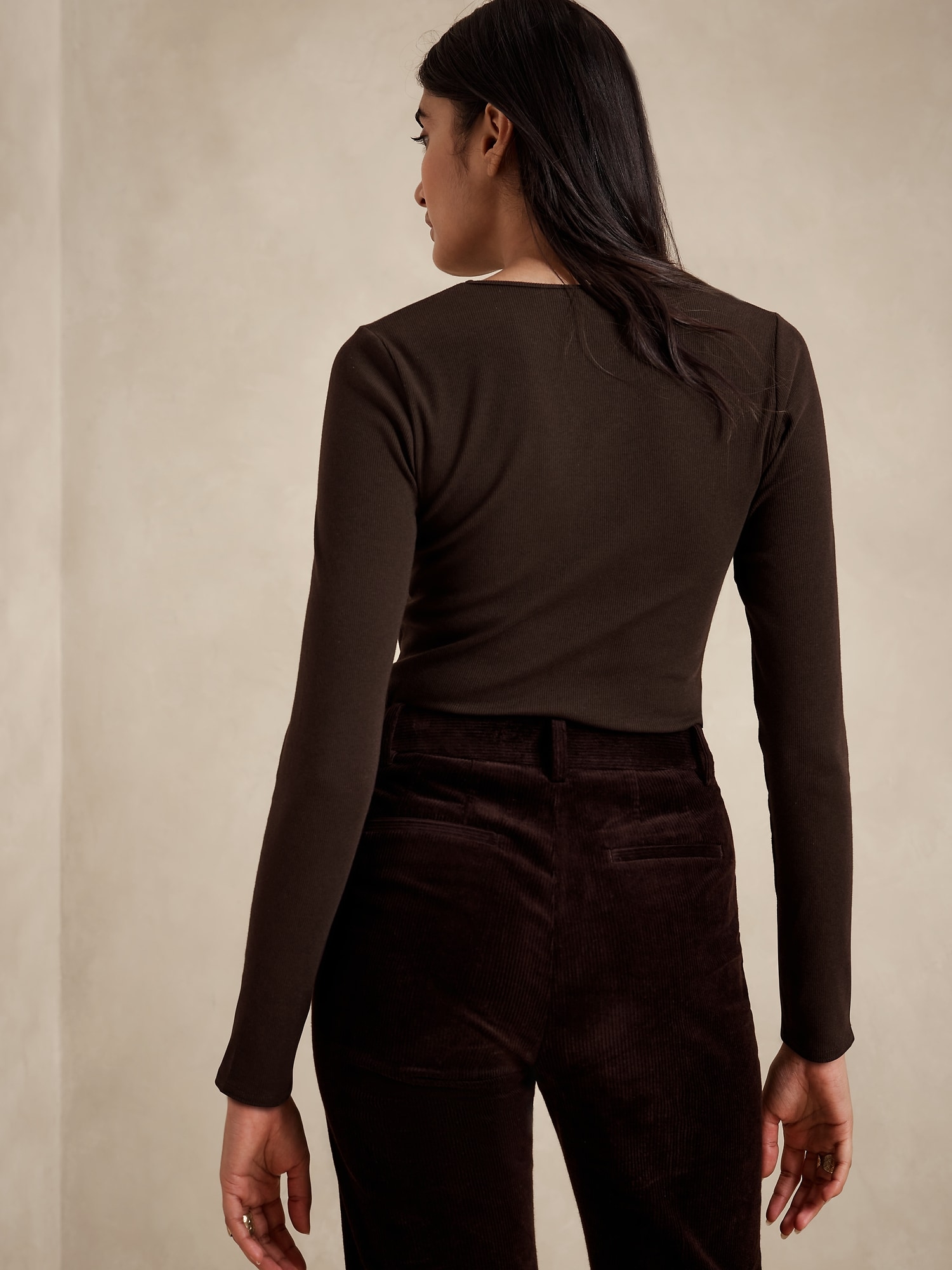 Image number 5 showing, Ribbed Long-Sleeve Crew-Neck T-Shirt