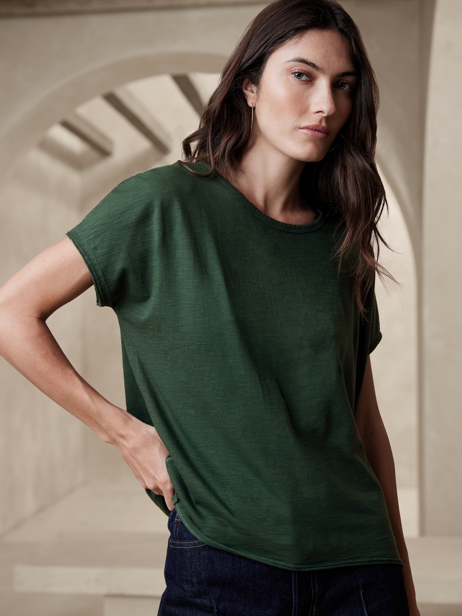 Slub Crew-Neck T-Shirt | Banana Republic