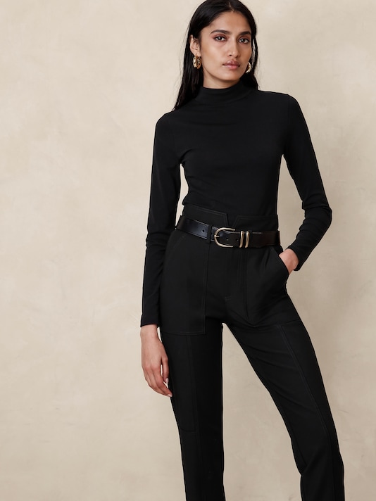 Refined Mock-Neck Top