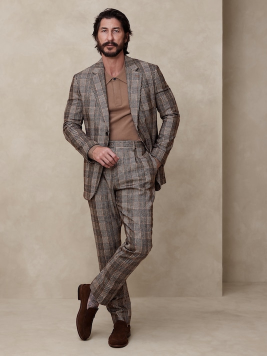 Pantalon de complet en tweed italien Caleta