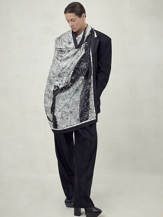 【Peter Do】Striped Scarf Black Peter Do】Striped Scarf Black Peter Do Striped Scarf - Black