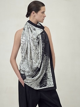 【Peter Do】Striped Scarf Black Peter Do】Striped Scarf Black