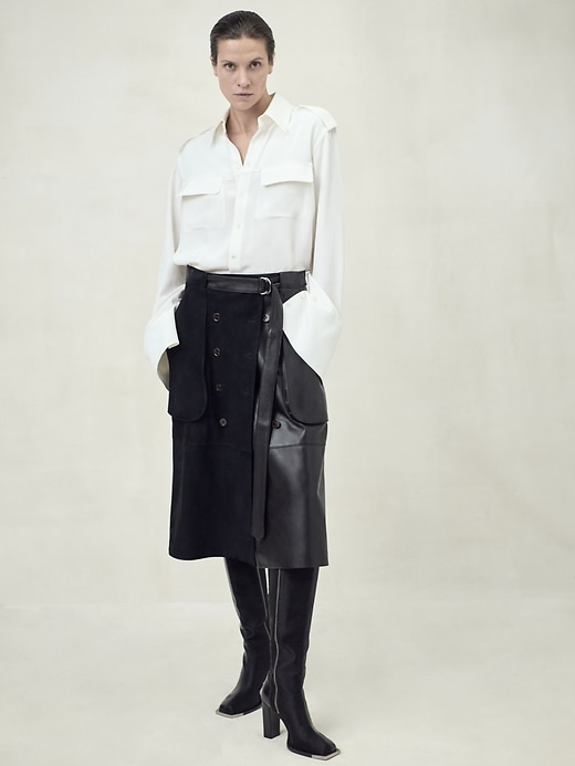 BR x Peter Do Leather Utility Skirt Banana Republic