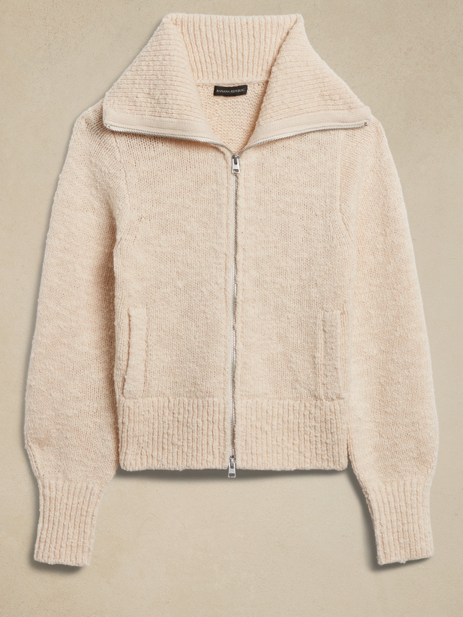 Cream zip hotsell front sweater