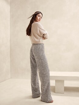 Coleta Tinsel Tweed Wide-Leg Pant | Banana Republic