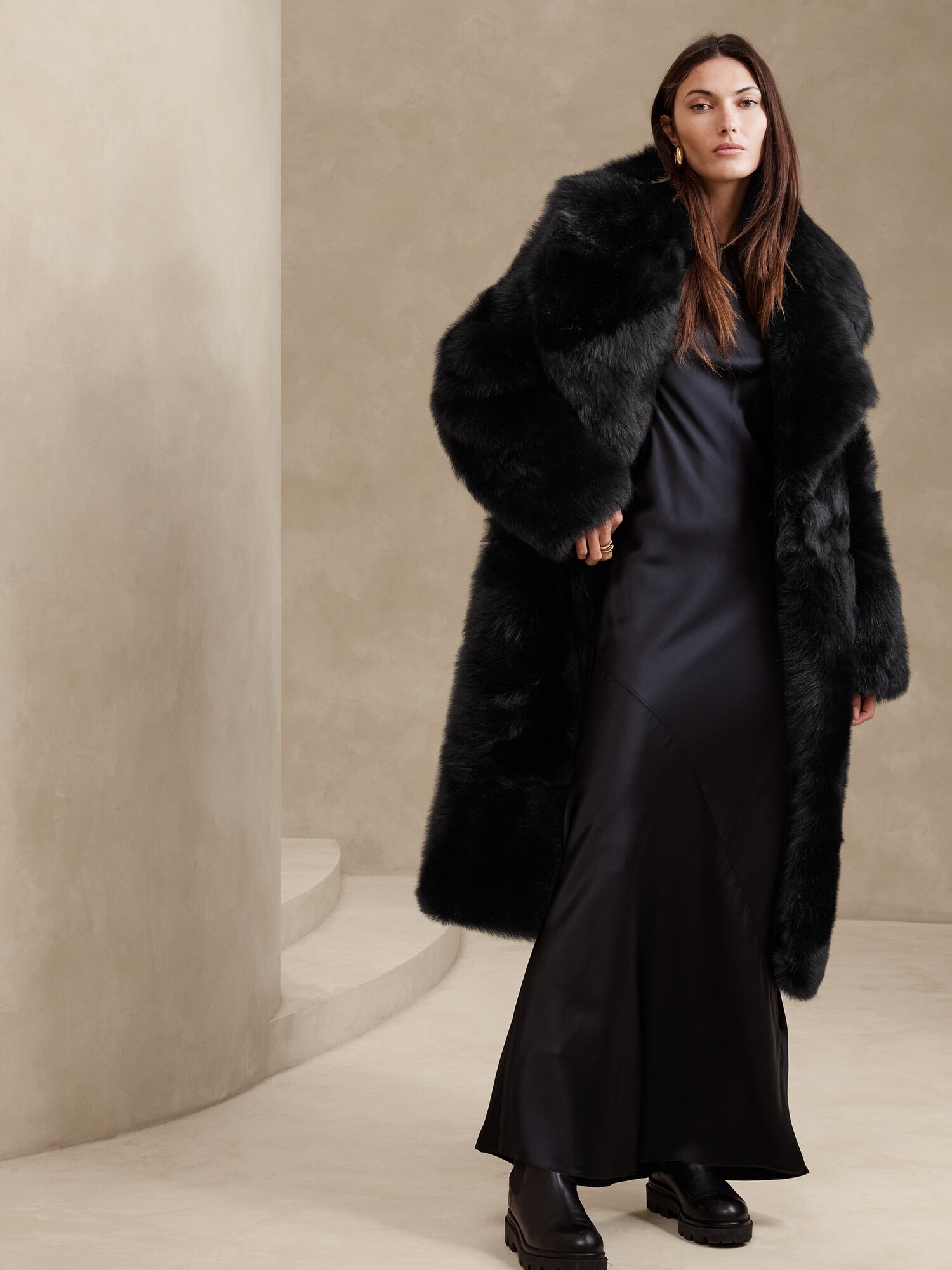 black toscana shearling coat