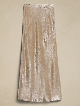 Metallic sequin maxi clearance skirt