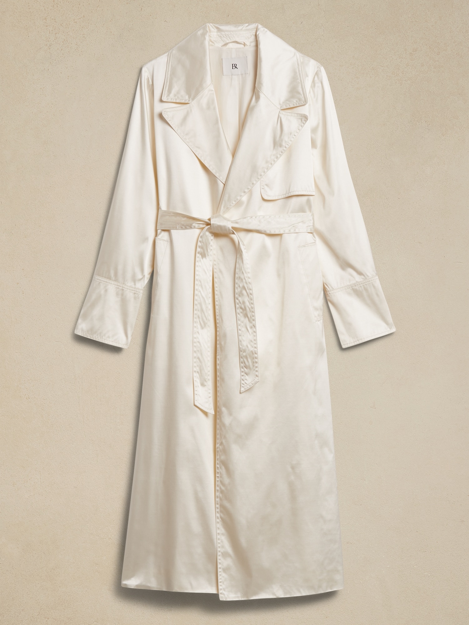 White satin hot sale trench coat