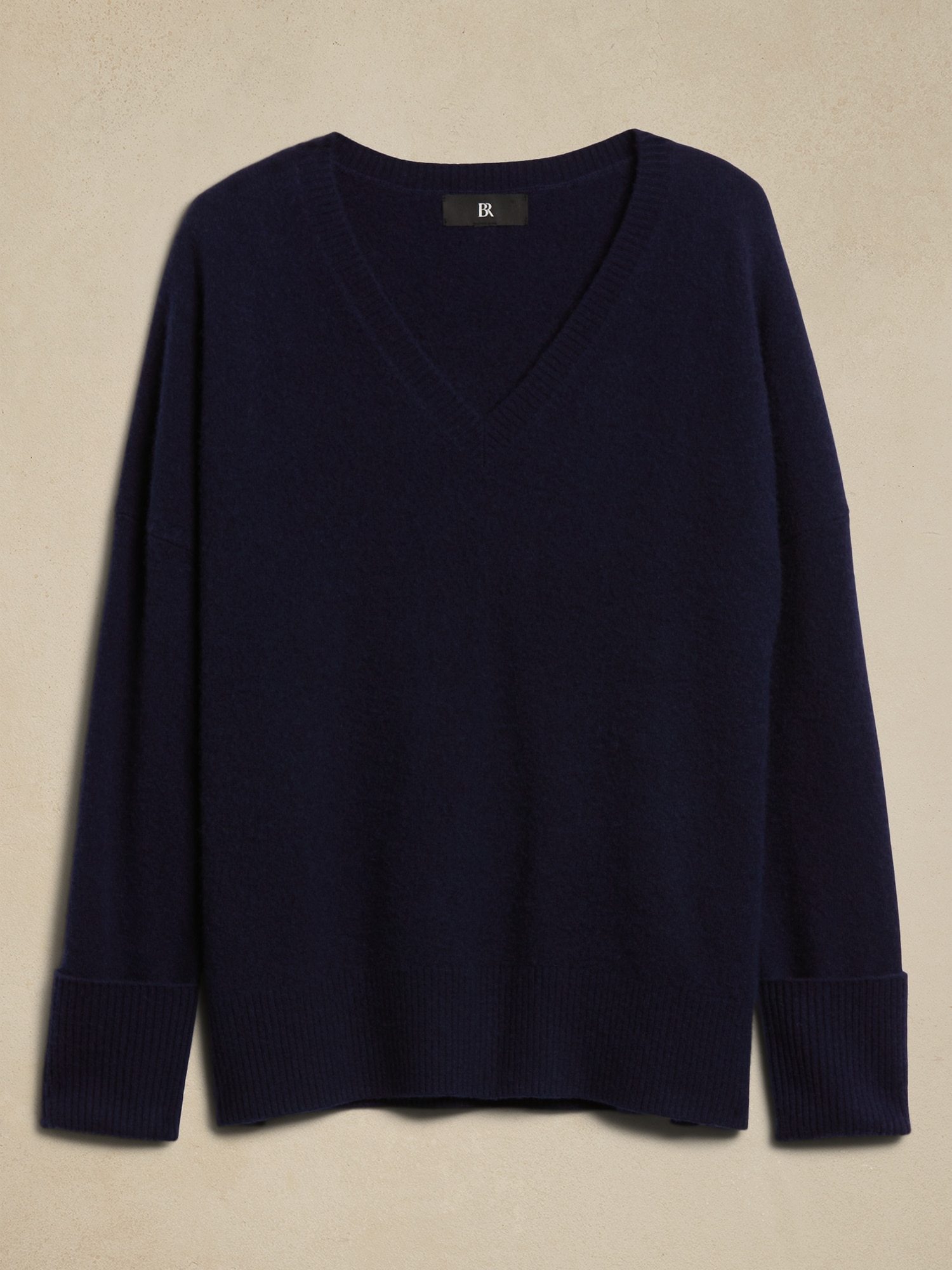 Navy cashmere v 2025 neck sweater women's