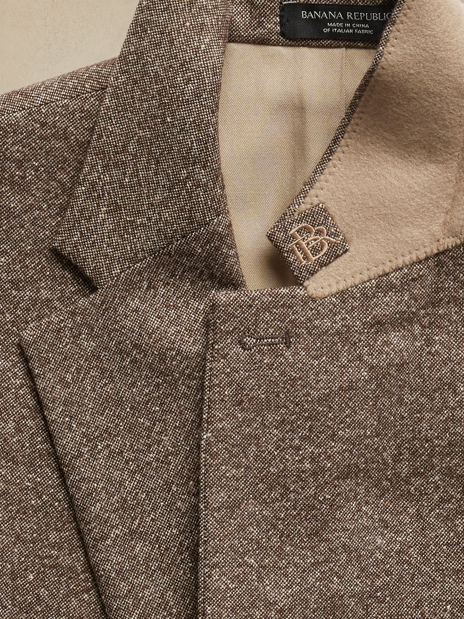 Women's Slim Fit Herringbone Tweed Blazer Jacket Single Coat
