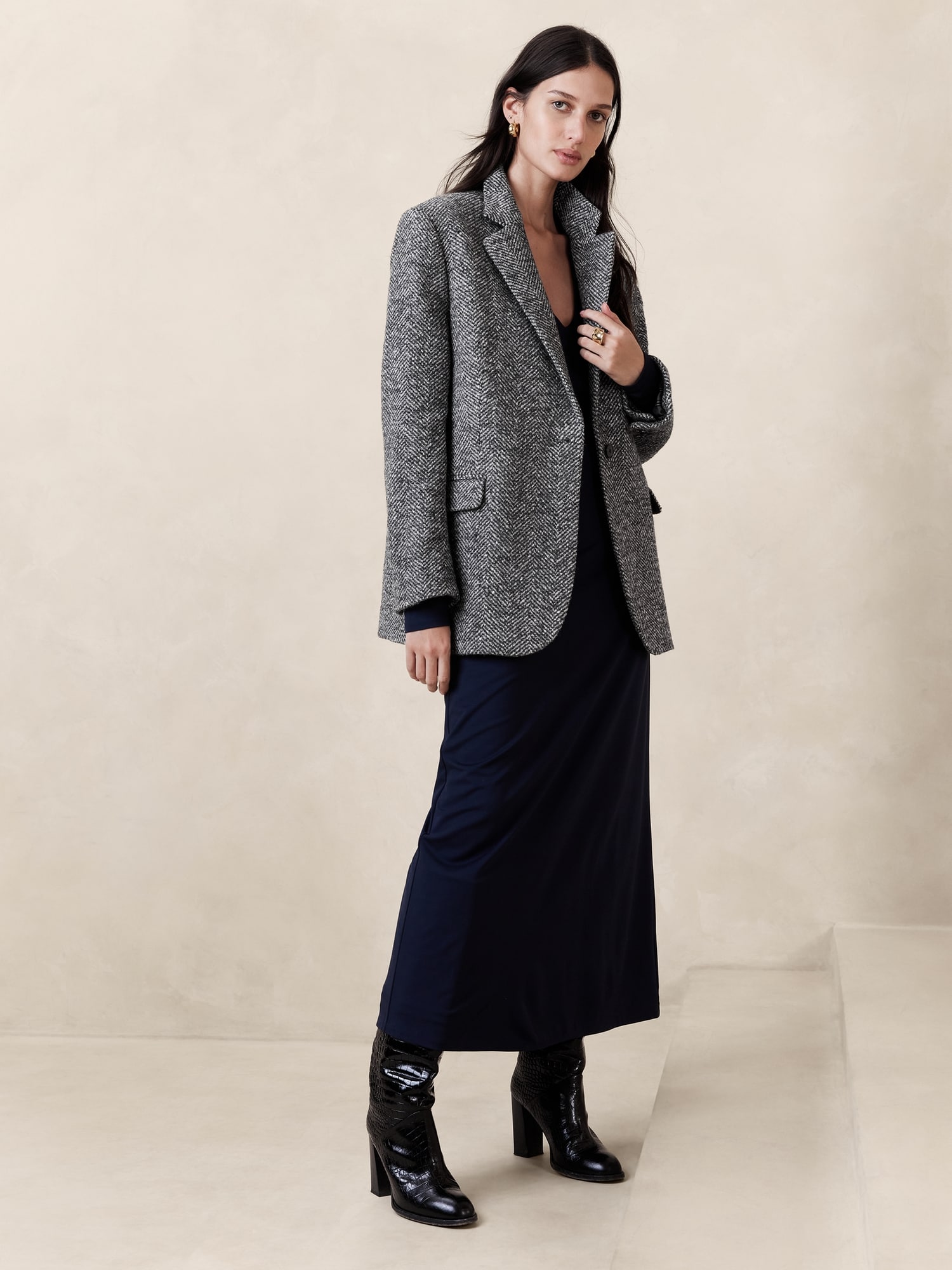 Check herringbone tweed jacket Berlin fit - Regular, Le 31