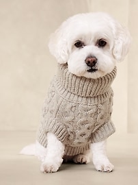 Oliver Cable-Knit Dog Sweater | Banana Republic