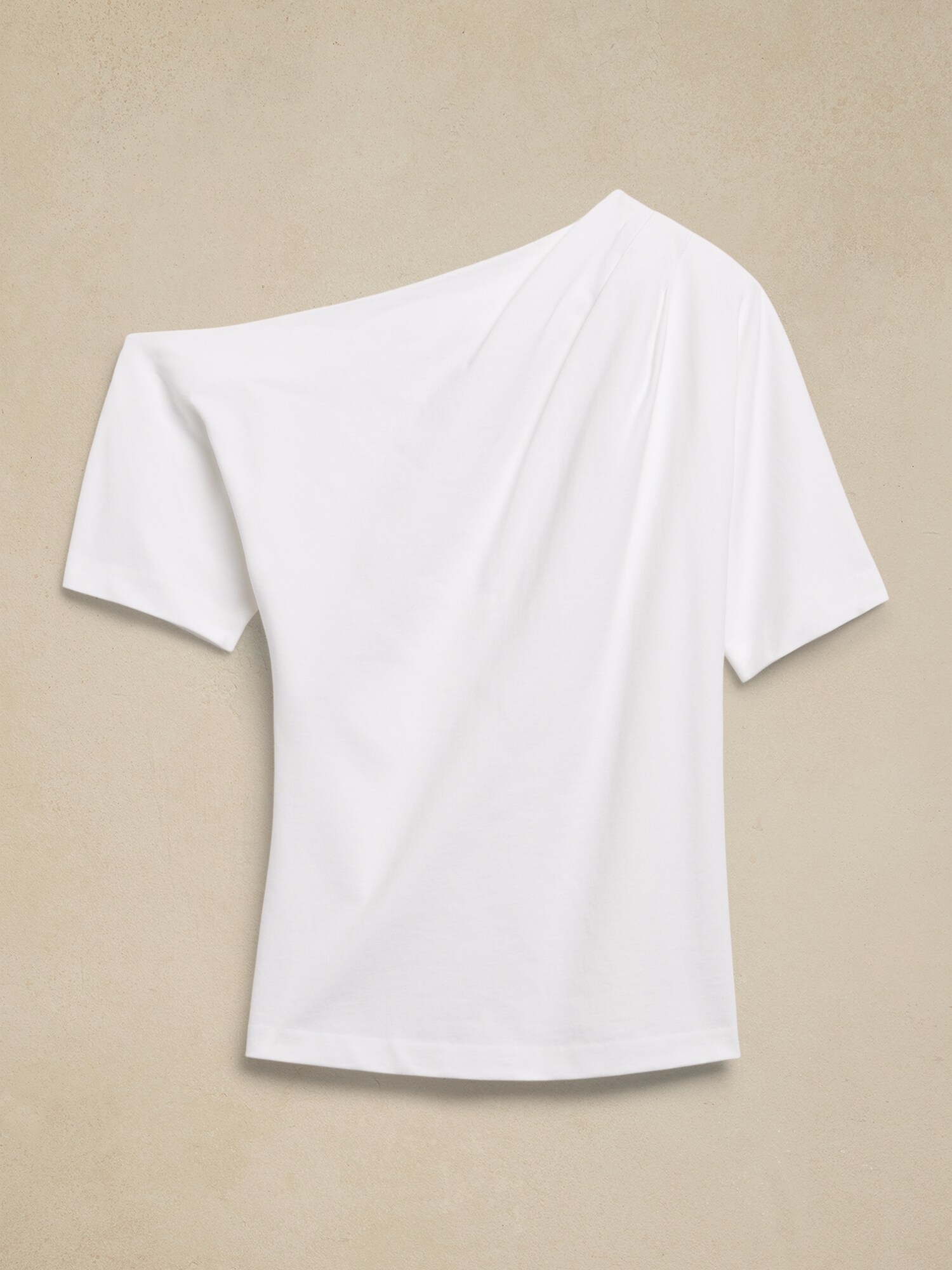 One shoulder shop white t shirt