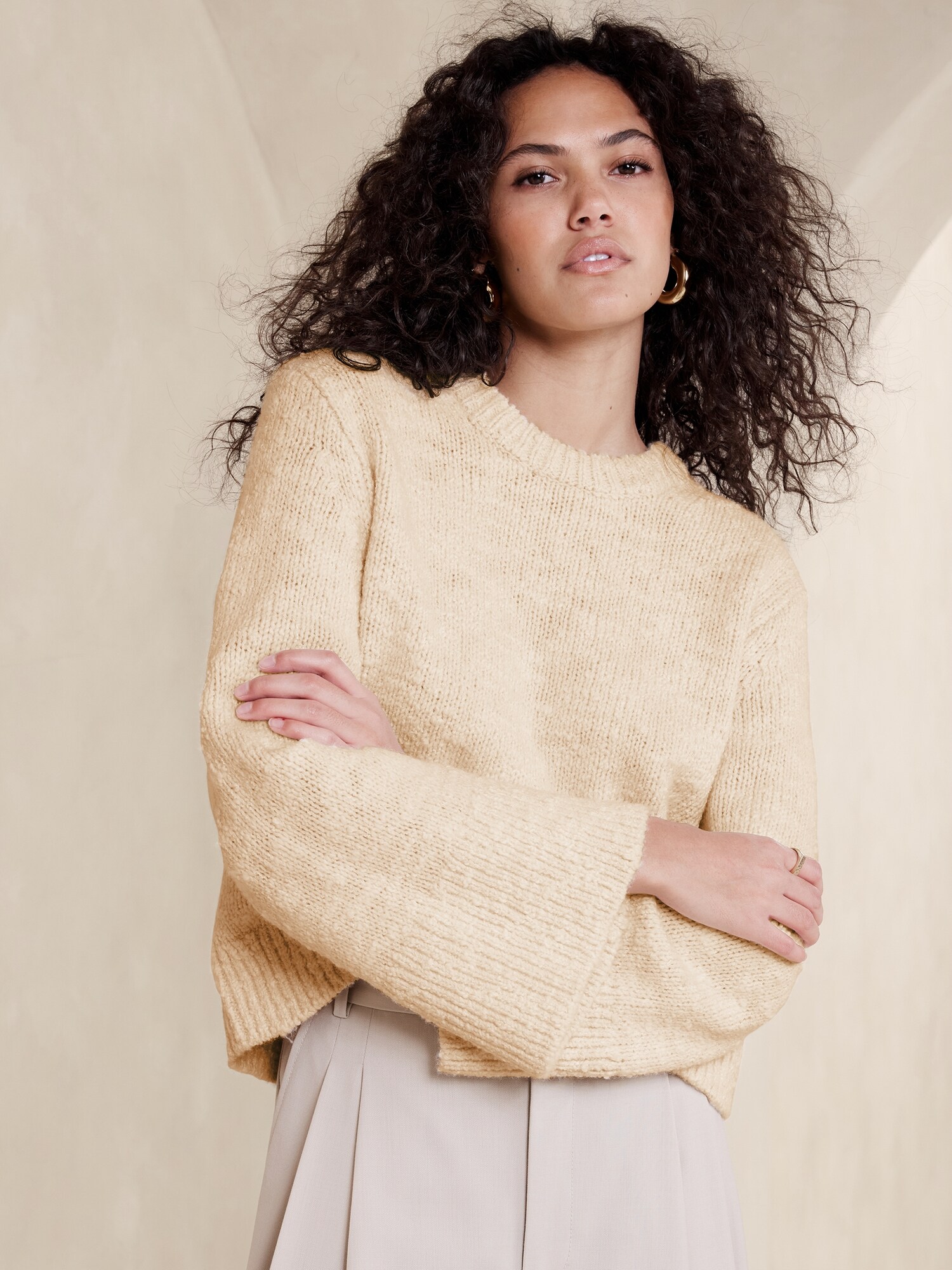 Cream wool clearance sweater