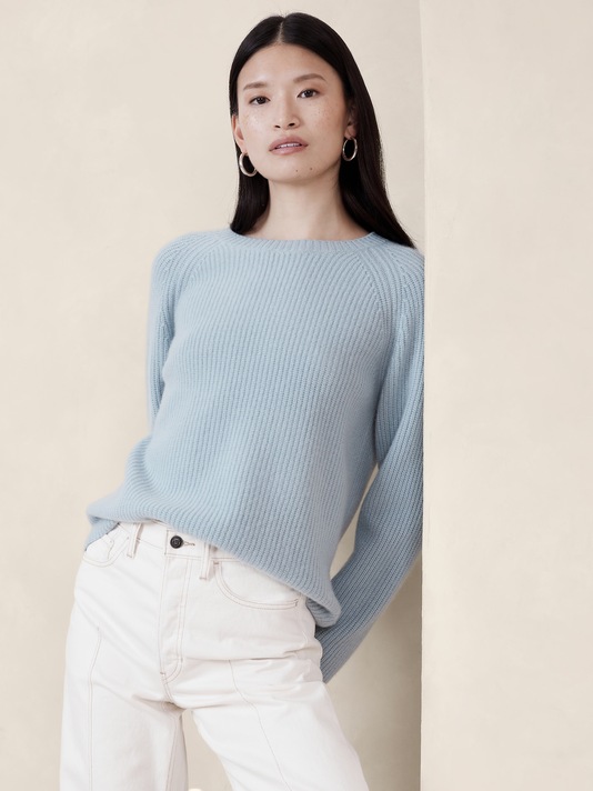 Luna Cashmere Ribbed Sweater