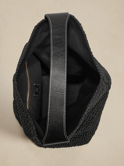 Slouchy Vida Straw Bag Banana Republic