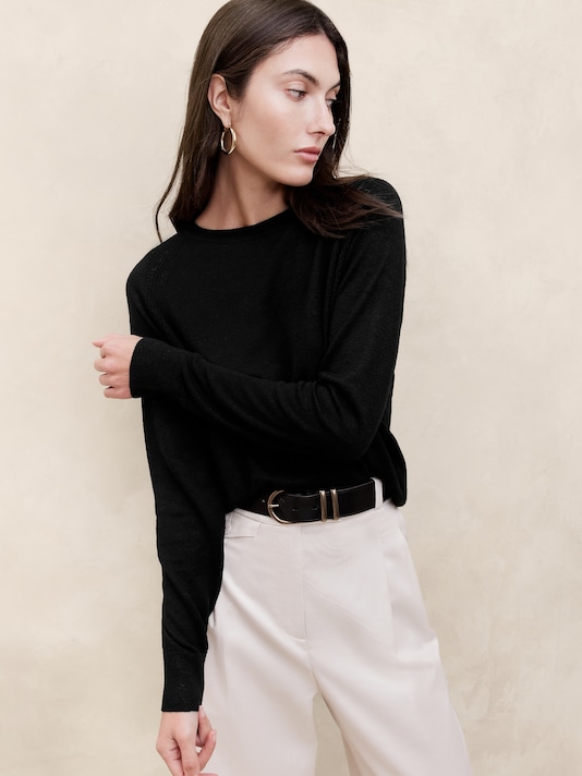 Fern Linen-Blend Raglan Sweater