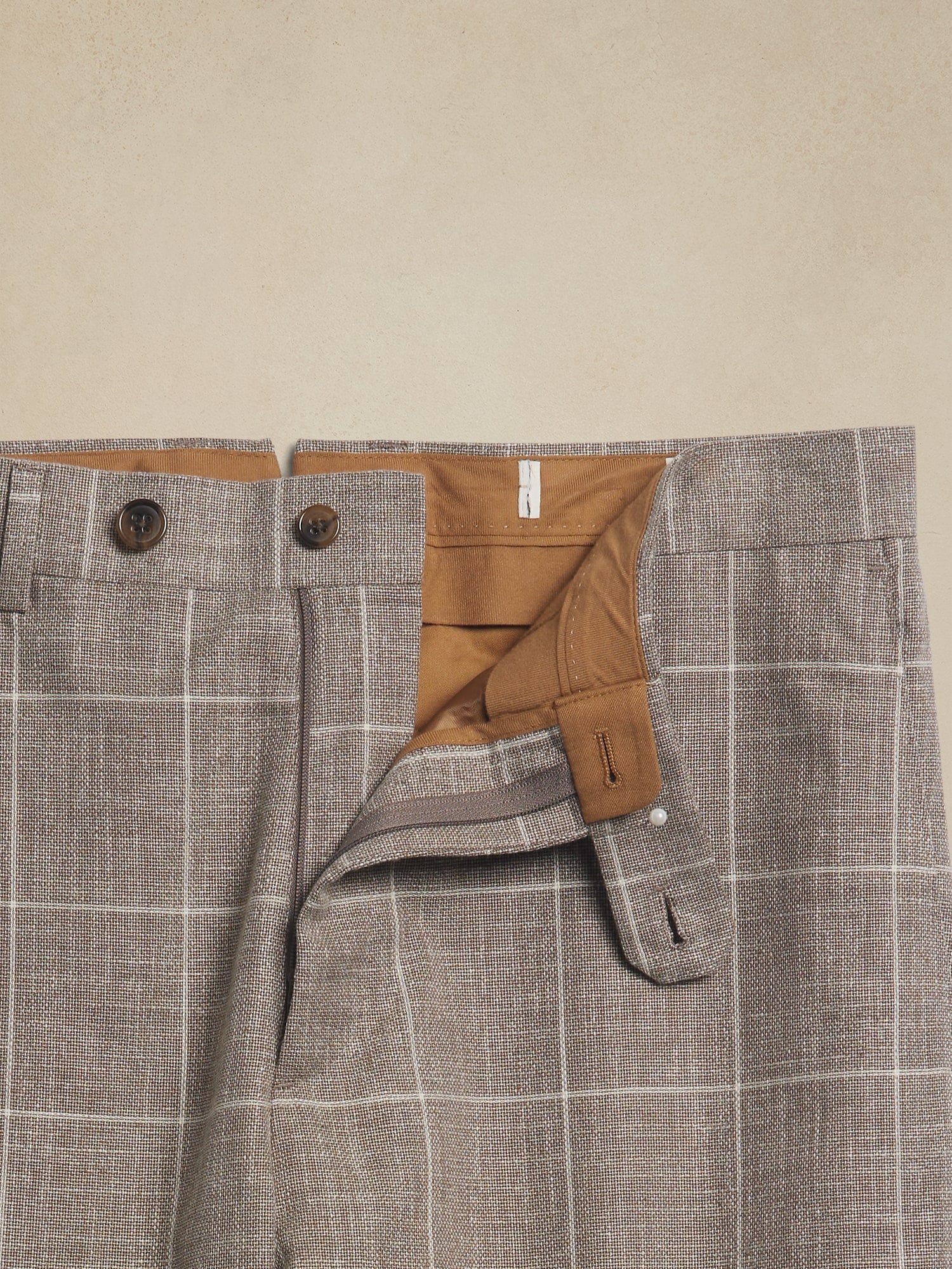 Pantalon de complet en tissu italien à carreaux Bixby