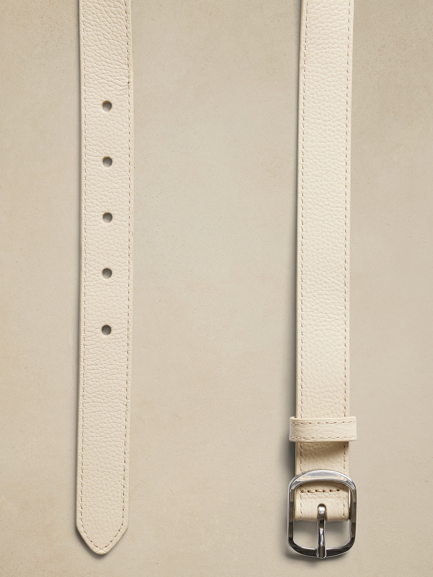 Flora Pebbled Leather Belt