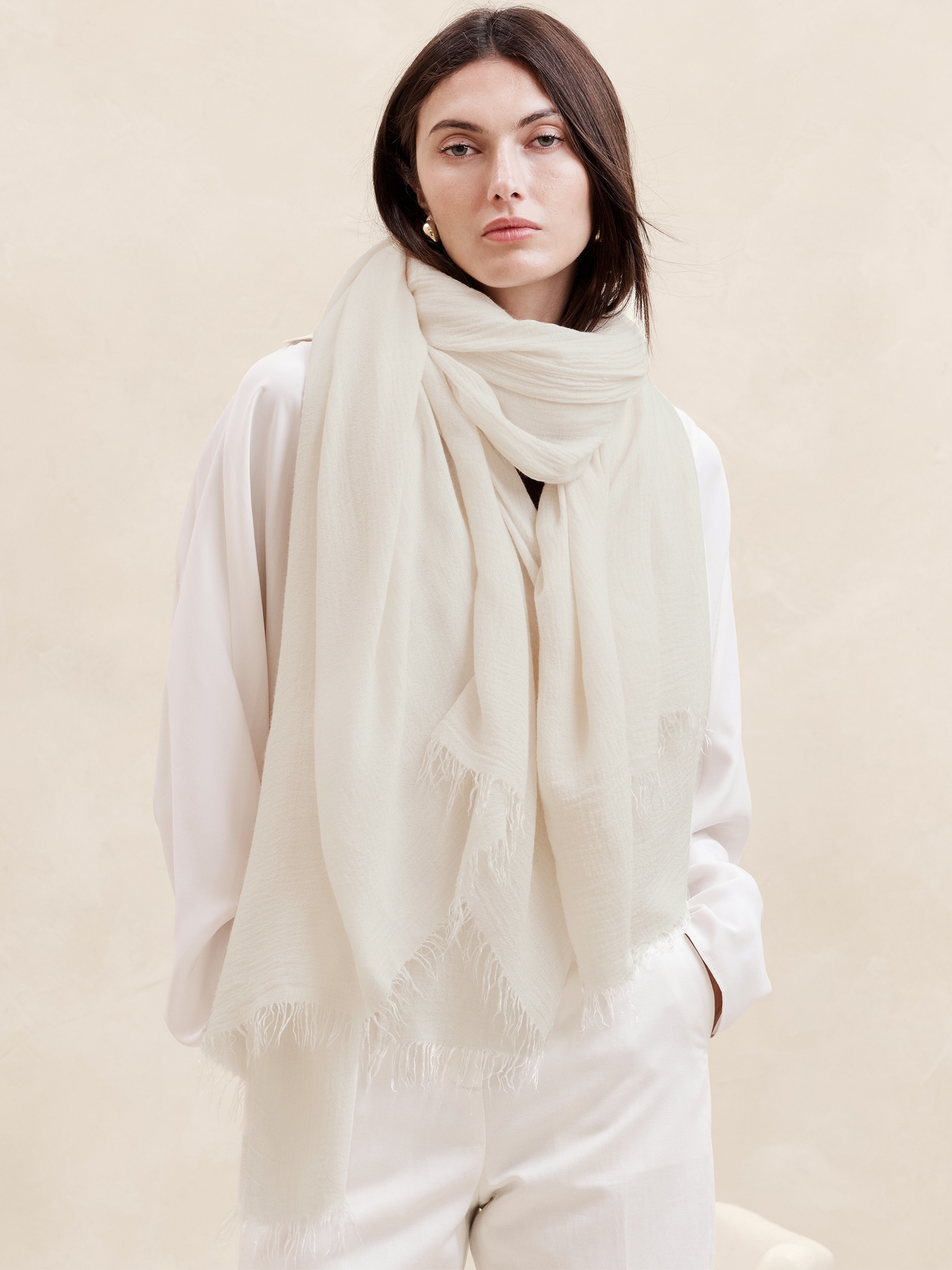 Caro Viscose-Cashmere Layering Scarf