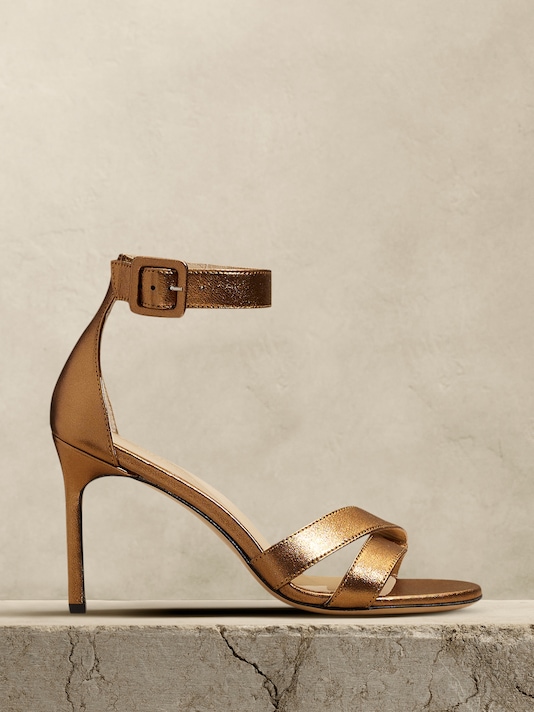 Terrazzo Leather High-Heel Sandal
