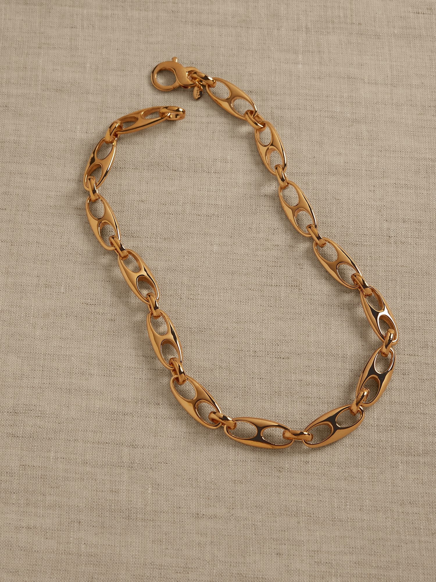 Elongated Mariner Link Chain Necklace | Aureus + Argent