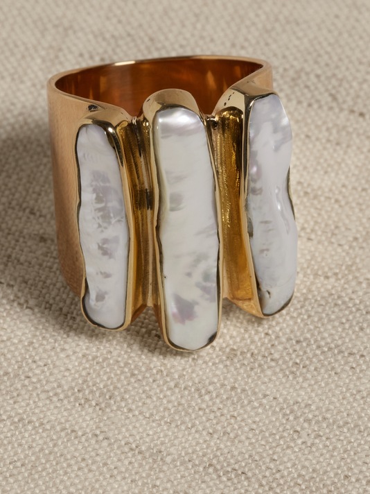 Abstract Triple Pearl Ring | Aureus + Argent