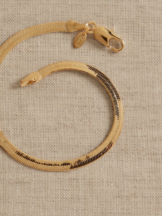 Bracelet à  chaîne serpent à chevrons Ravena | Aureus + Argent