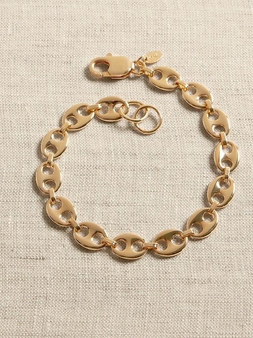 Banana Republic Women's Elongated Mariner Link Chain Bracelet | Aureus + Argent Gold One Size