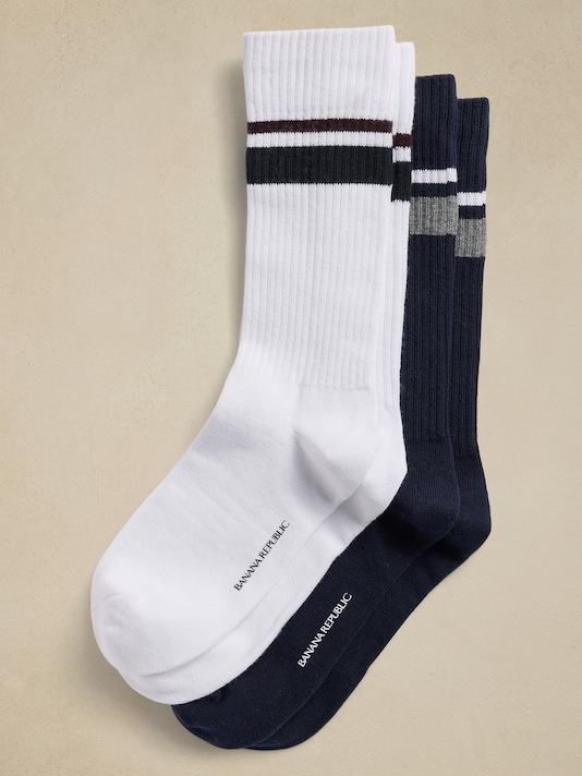 Rugby Stripe Cotton-Blend Sock