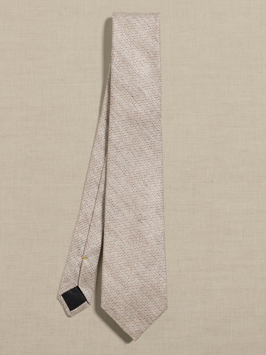 Cravate en mélange de lin et soie italien