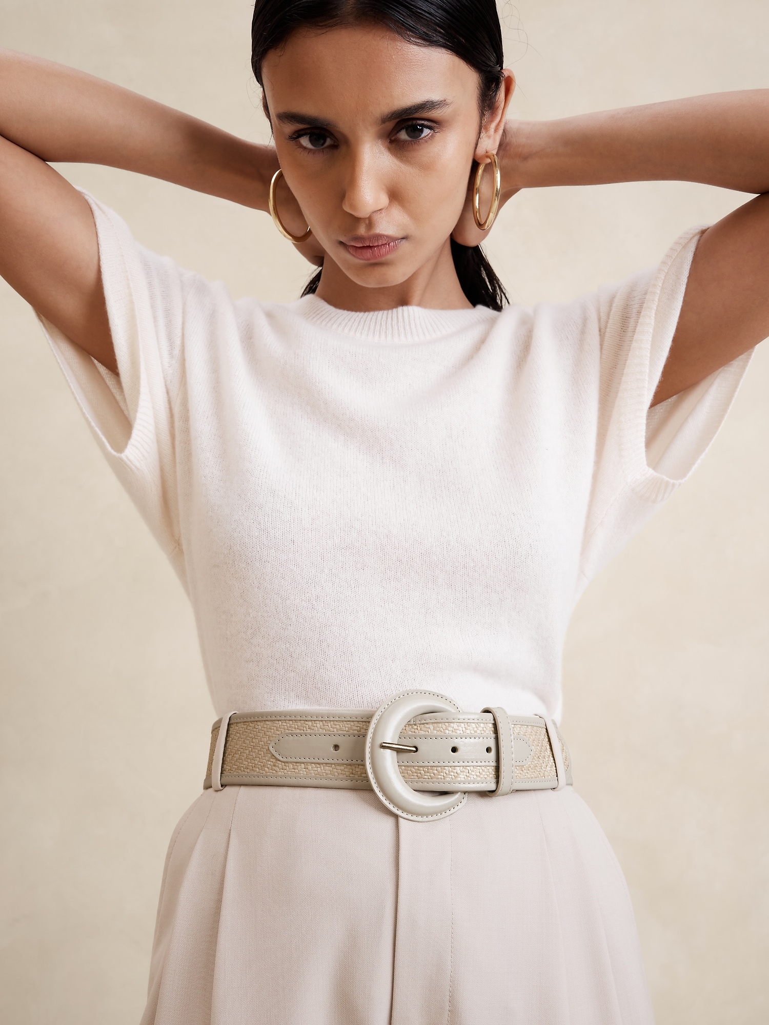 Ceinture en lin et cuir Riviera