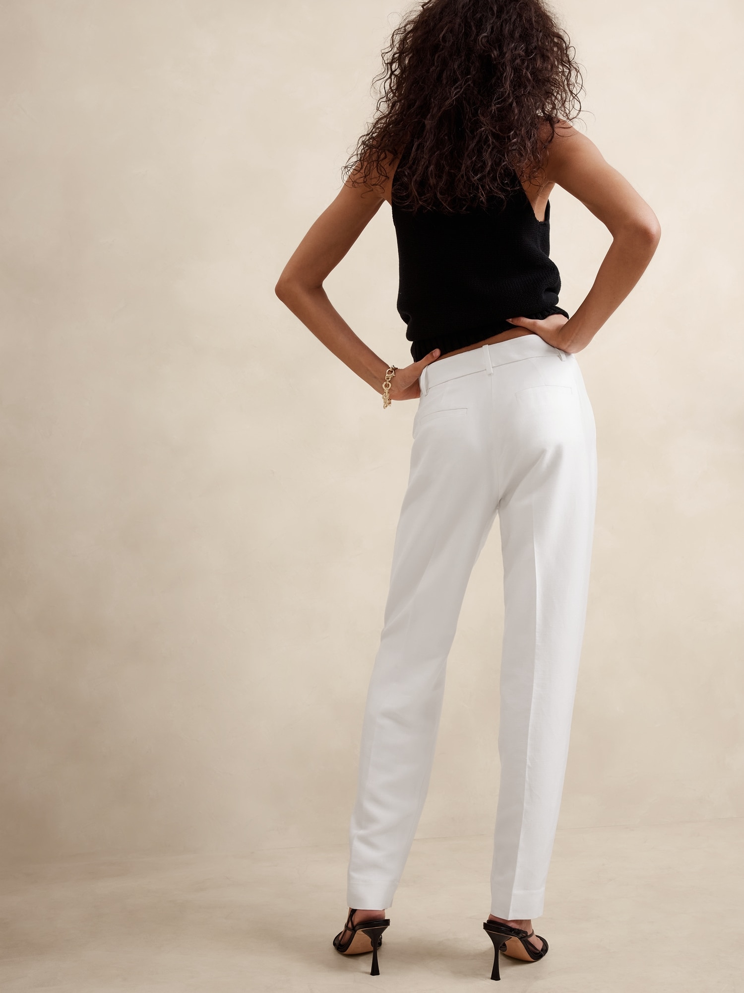 High-Rise Italian Viscose-Linen Pant