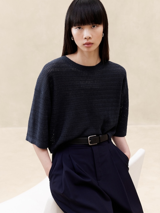 Teia Oversized Linen Sweater