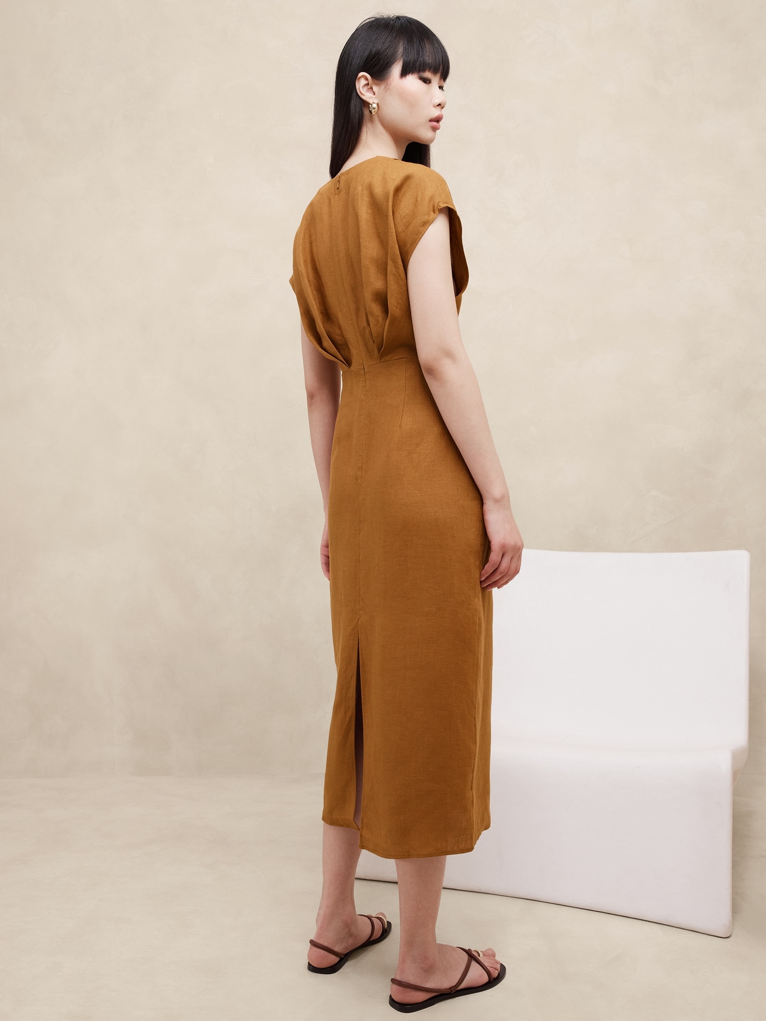 Mari Draped Midi Dress | Banana Republic