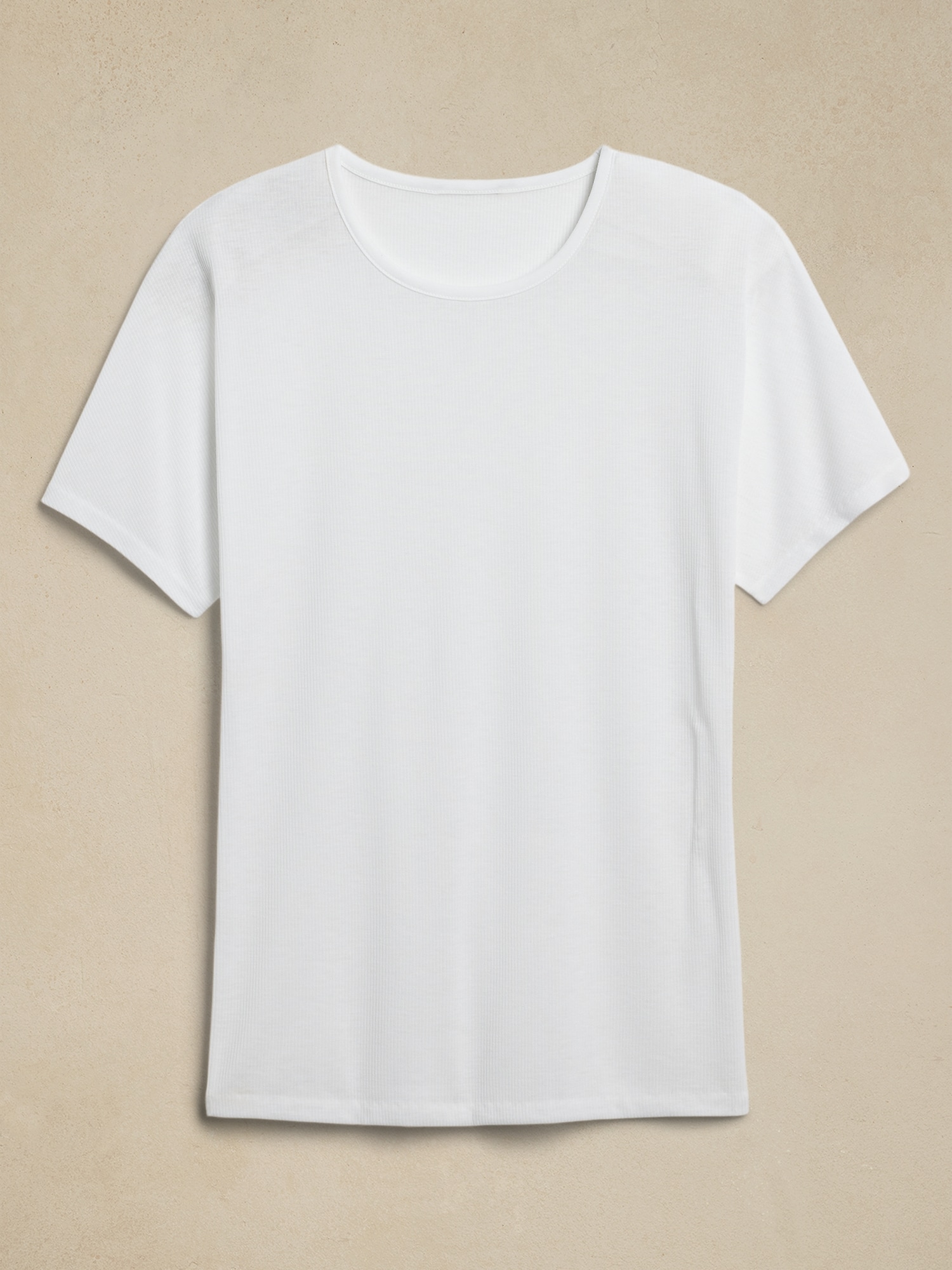 T-shirt ras du cou en tissu côtelé transparent