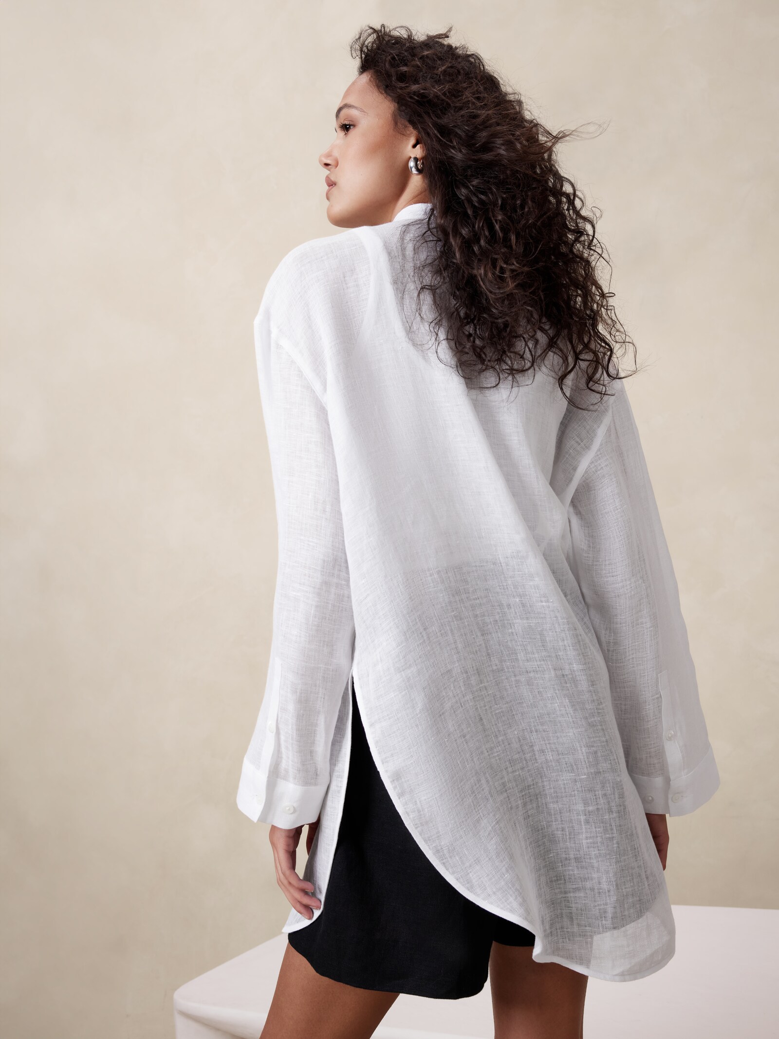Oversized Linen Gauze Tunic | Banana Republic