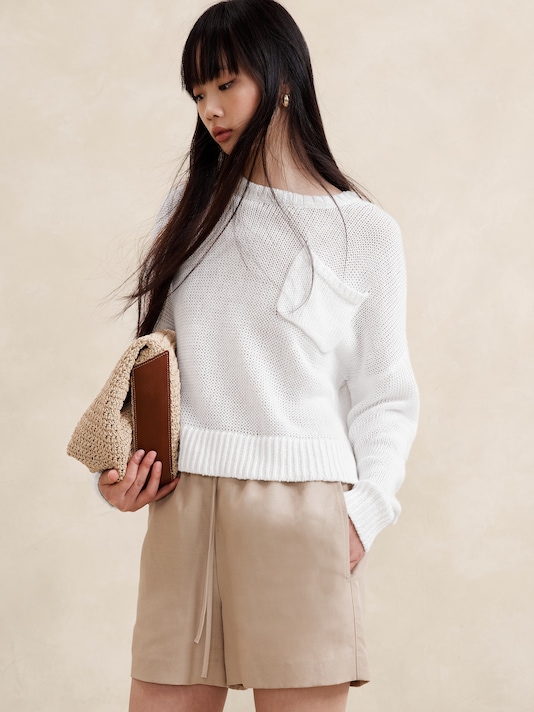 Cotton-Linen Boxy Sweater
