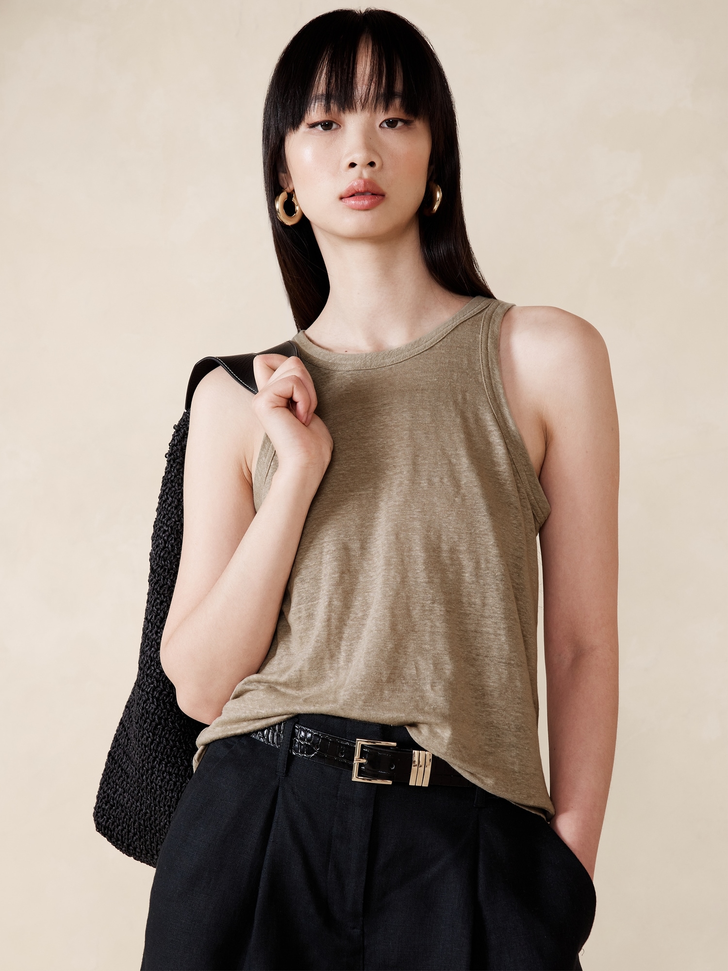 Camisole à dos nageur en lin