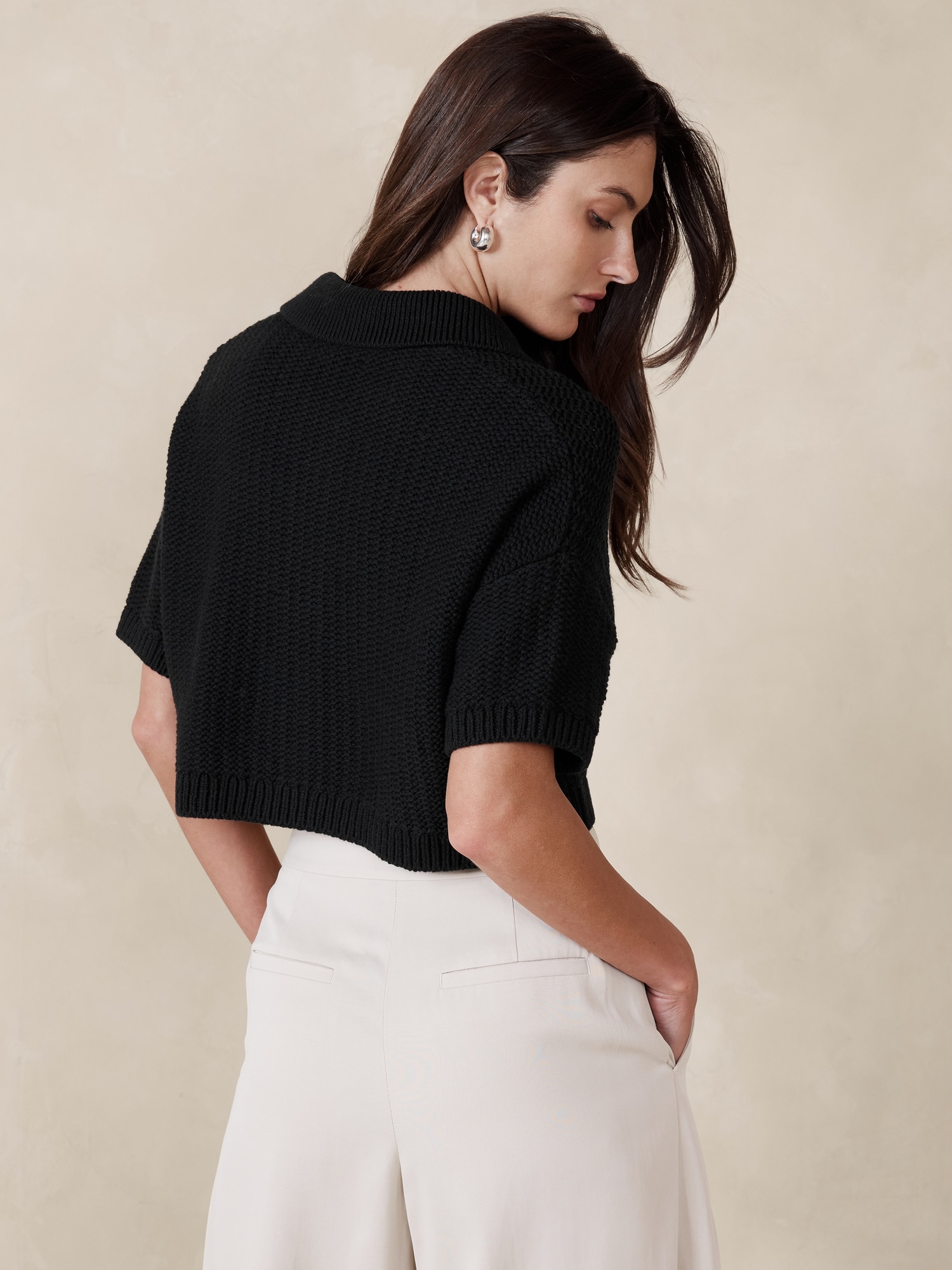 Cotton Cropped Resort Sweater