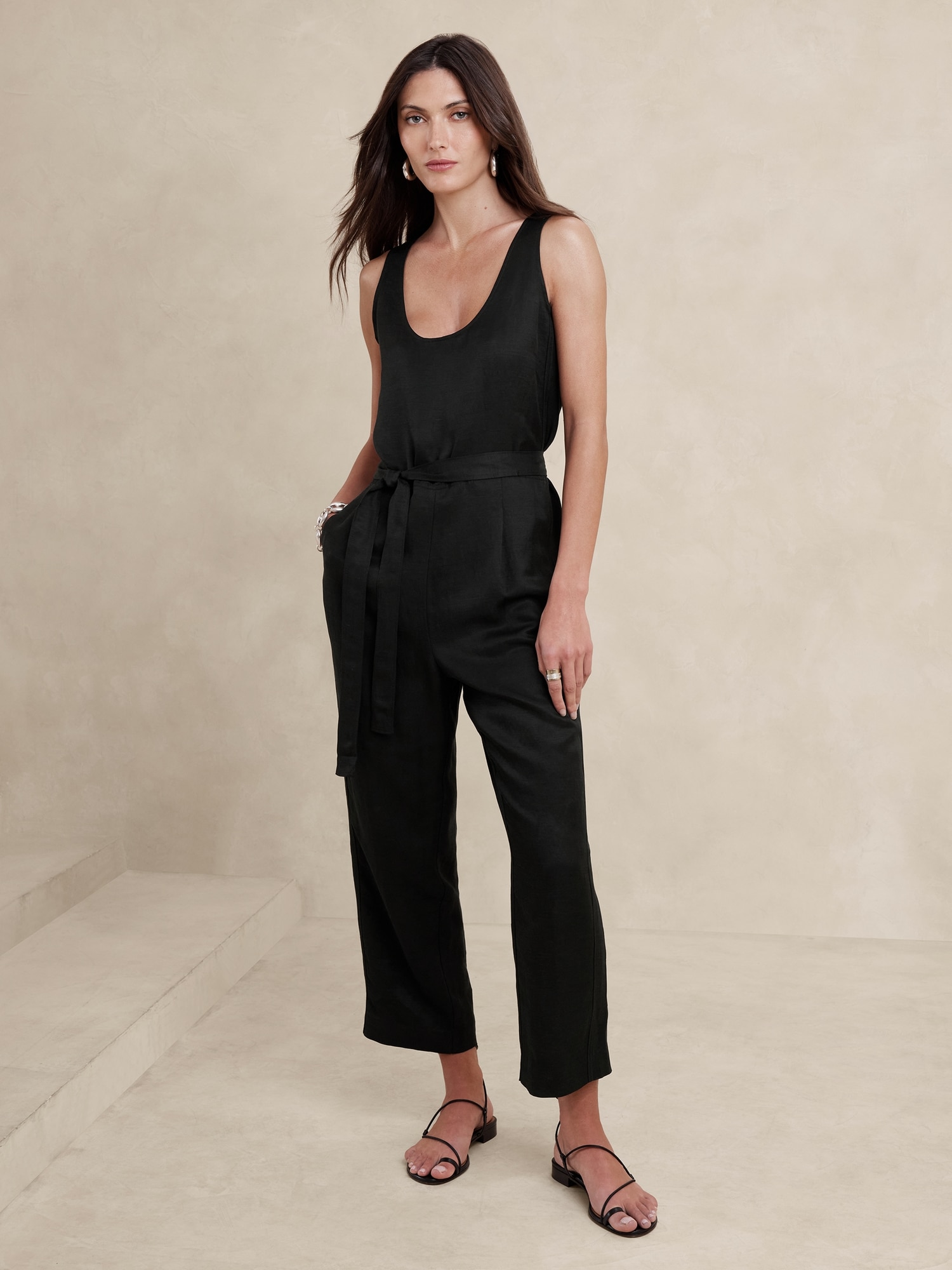 Viscose Linen Jumpsuit Banana Republic